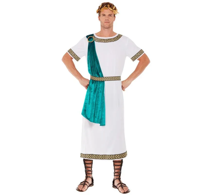 costume bianco imperatore romano per gli uomini