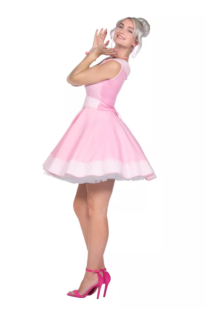Costume da bella ragazza rosa per donna
