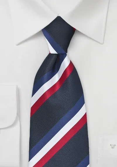 Cravatta da uomo con i colori della Francia blu-bianco-rosso