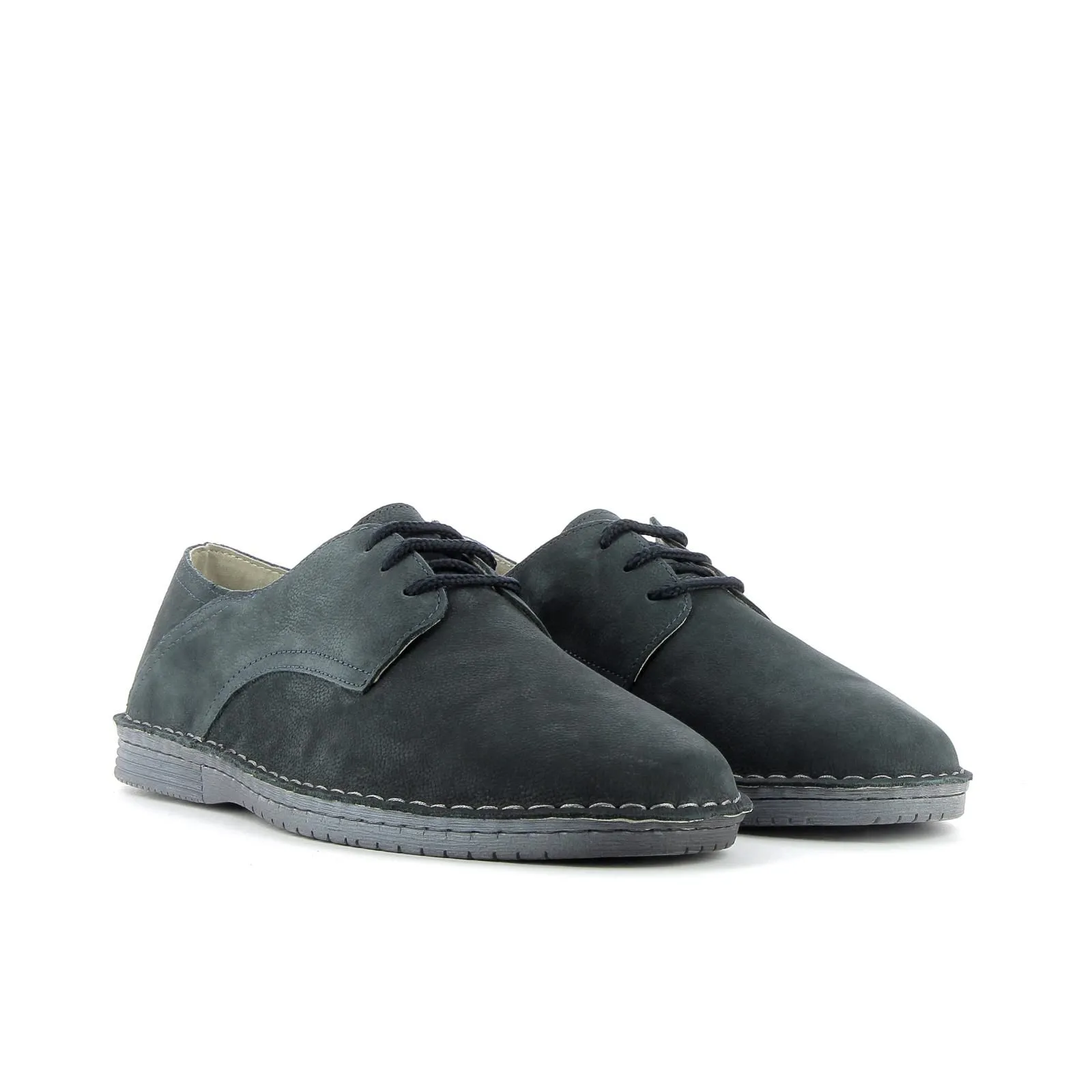 Desert Boots blu con suola in gomma