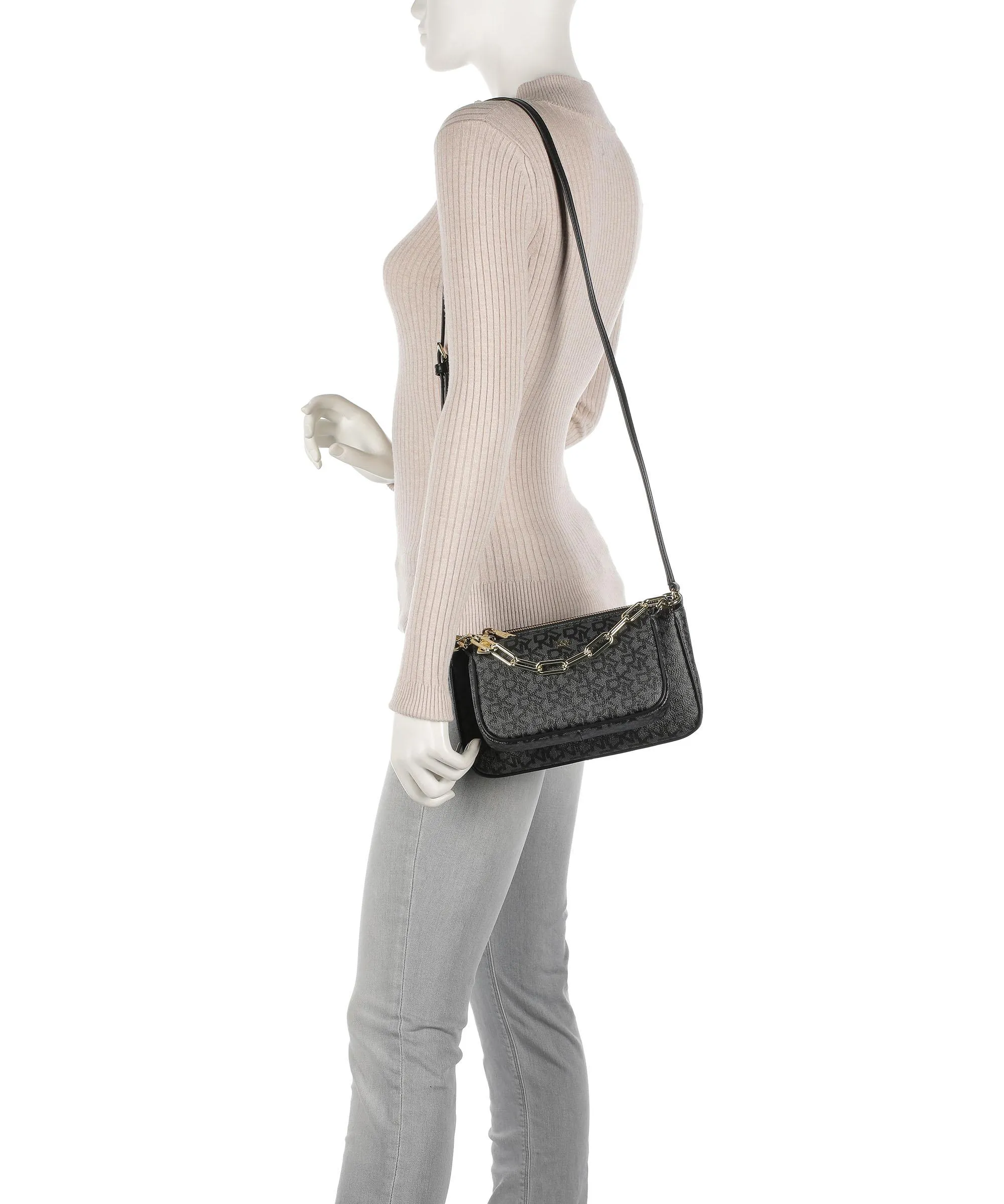  DKNY Lexi Borsa a tracolla pelle sintetica grigio/nero  