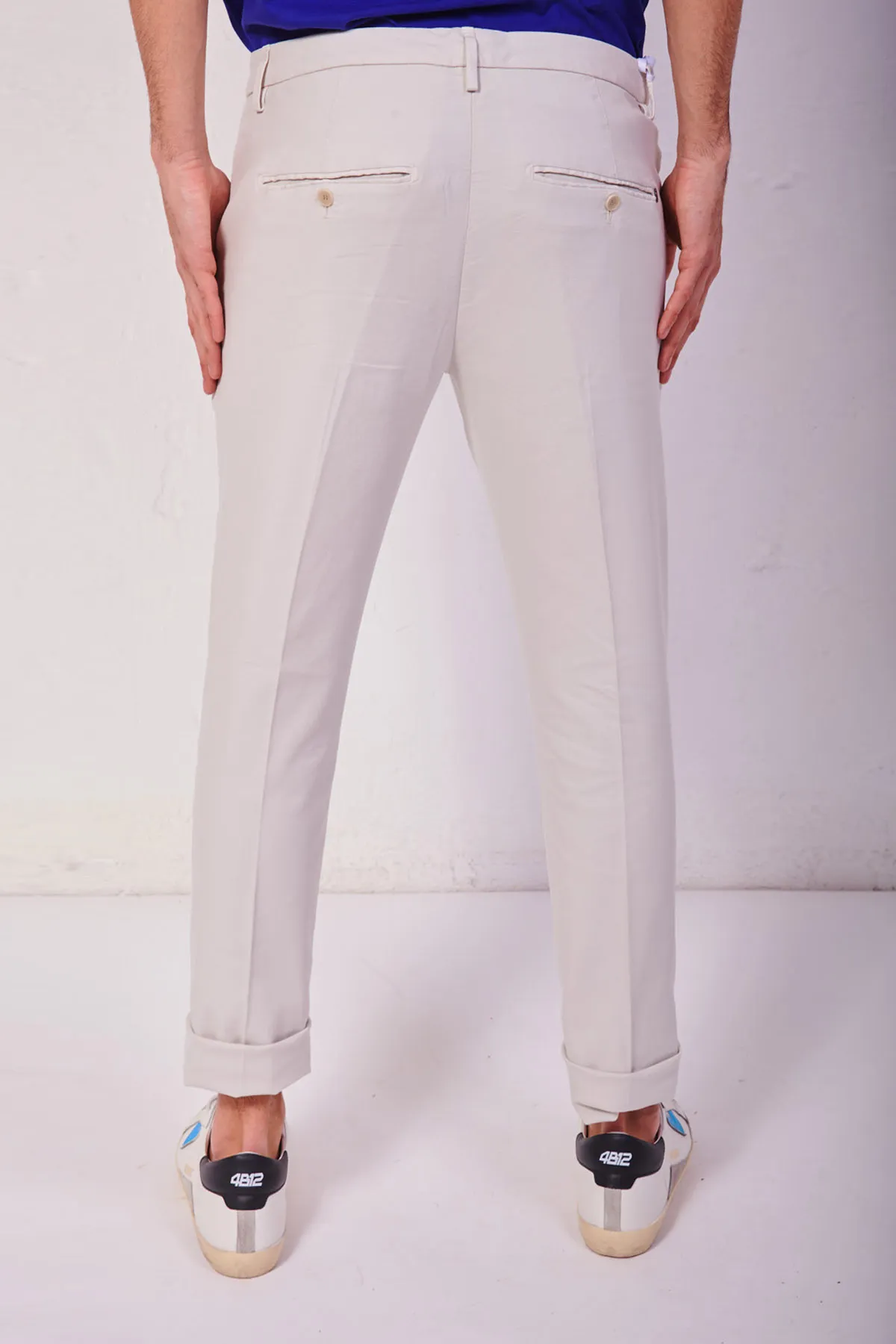 DONDUP pantalone slim Gaubert gesso