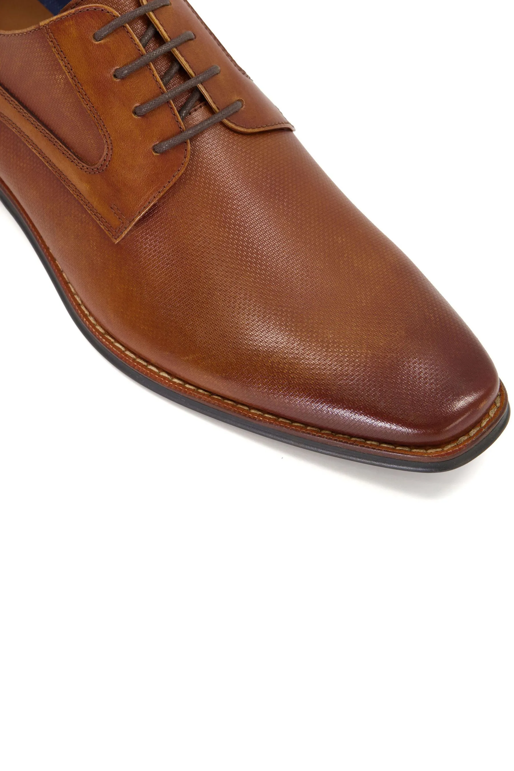 Dune London - Scarpe Derby grigio pietra con dettagli in rilievo    
