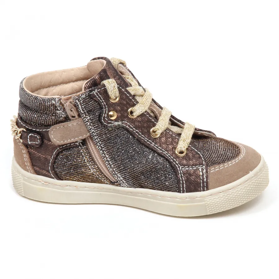 E2120 sneaker bimba tissue NERO GIARDINI JUNIOR scarpa bronzo/tortora shoe kid