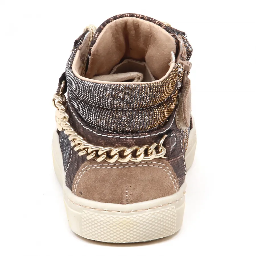 E2120 sneaker bimba tissue NERO GIARDINI JUNIOR scarpa bronzo/tortora shoe kid