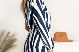 Elegante mini abito asimmetrico Vestea, blu scuro