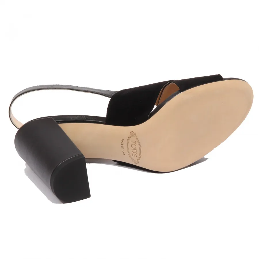 F9630 sandalo donna black TOD’S scarpe suede/leather shoe woman