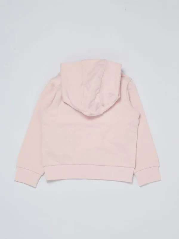 Felpa bambina Moncler in cotone con logo ricamato Rosa