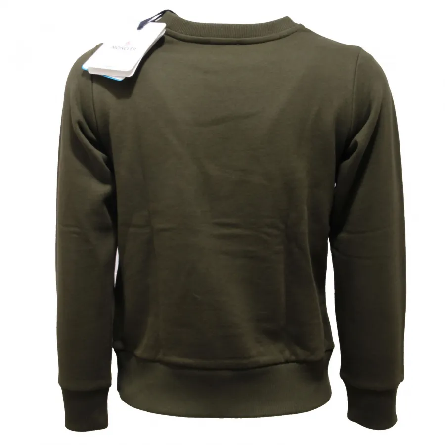 felpa bimbo boy MONCLER dark green cotton sweater