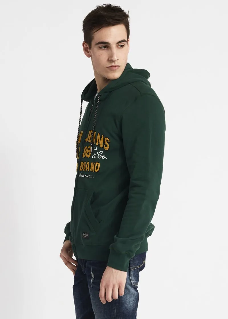 Felpa con zip e patch