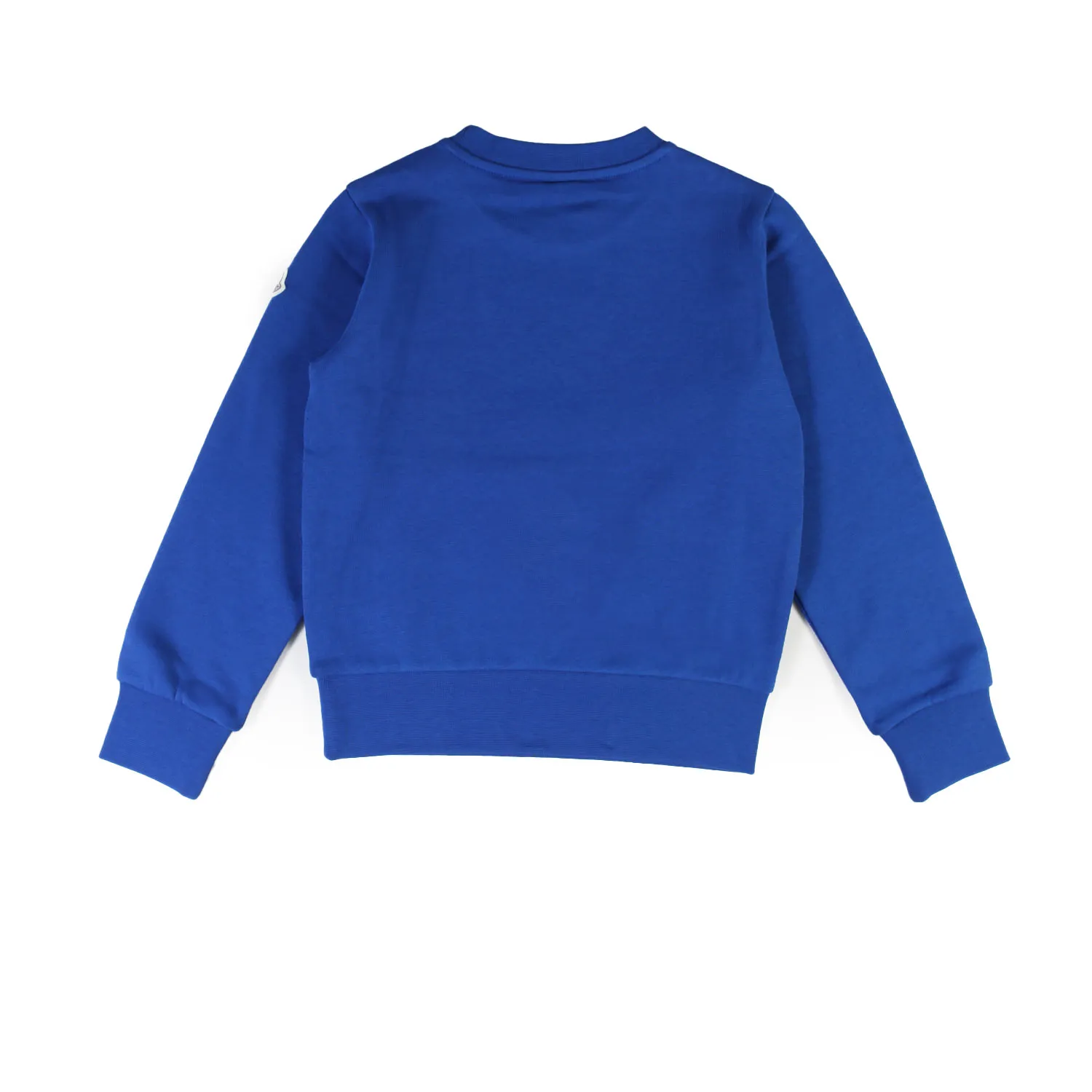 Felpa Moncler Blu Royal Con Maxi Logo Bianco