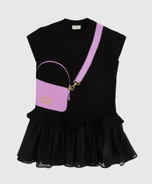 Fendi Abito per bambini con applicazioni e volant JFB382AG3Z1012