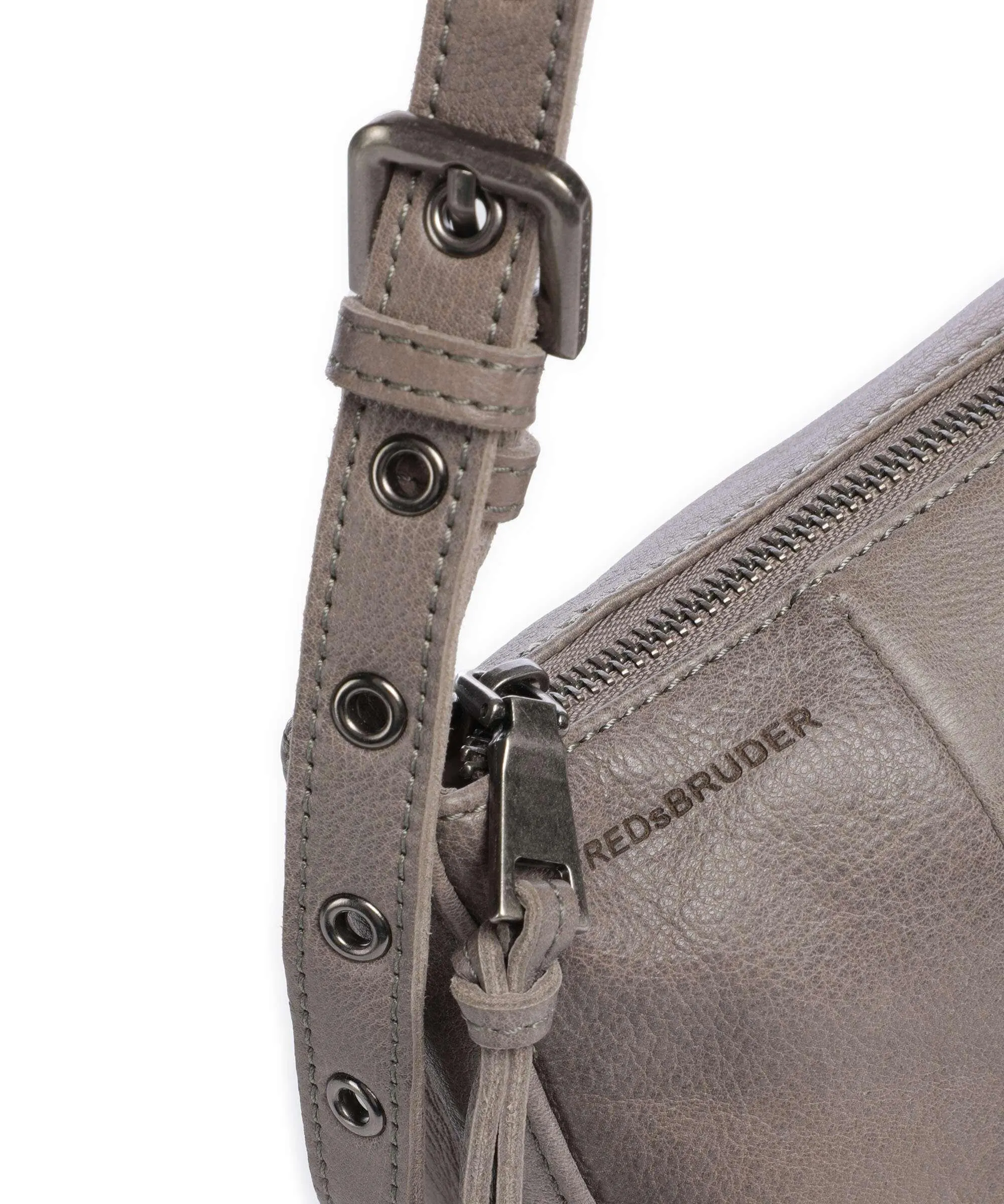  FredsBruder My old Friend Round Borsa a tracolla pelle granulata taupe  