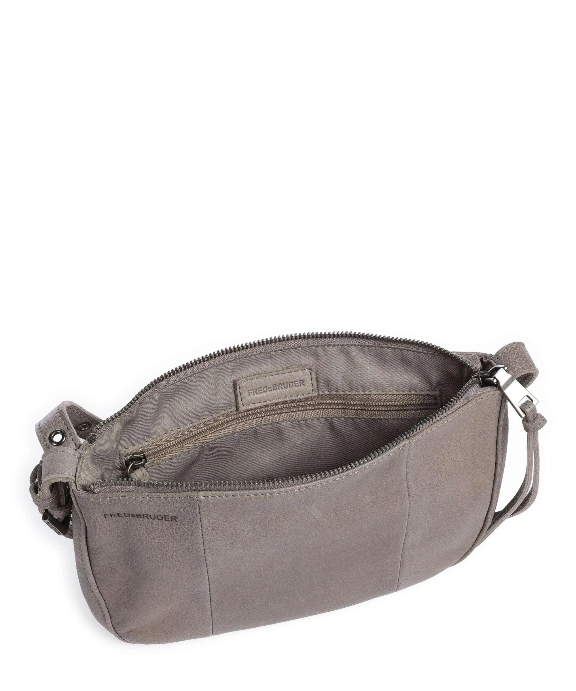  FredsBruder My old Friend Round Borsa a tracolla pelle granulata taupe  
