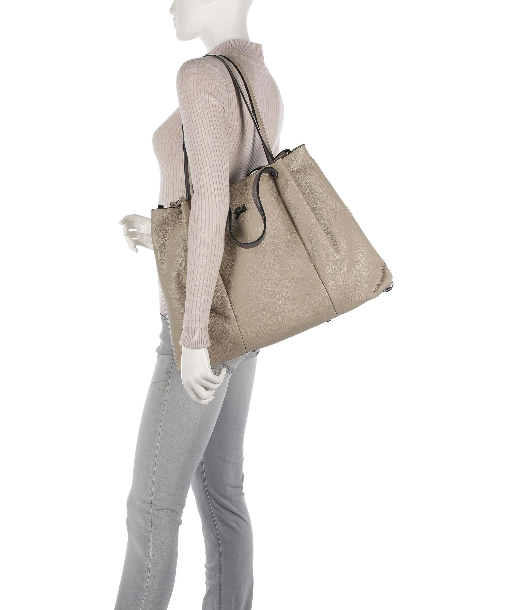  Gabs Lima Sashi L Borsa shopper pelle di vitello grana beige  