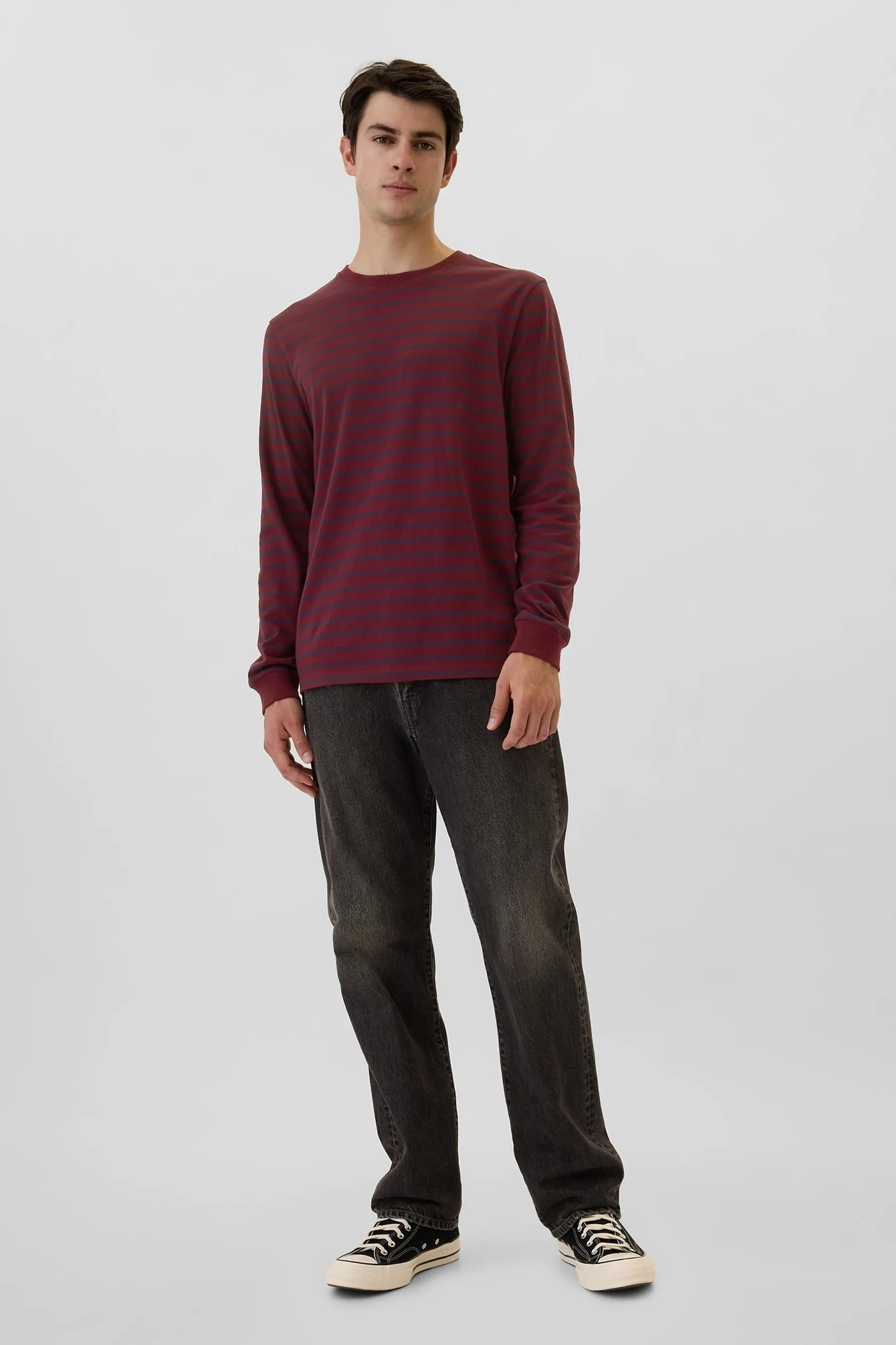 Gap Everyday 100% Cotone A righe Girocollo Manica lunga T Shirt    