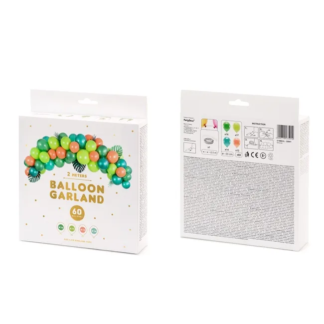 Ghirlanda di palloncini verde e arancione 2m - PartyDeco - 61 pz.