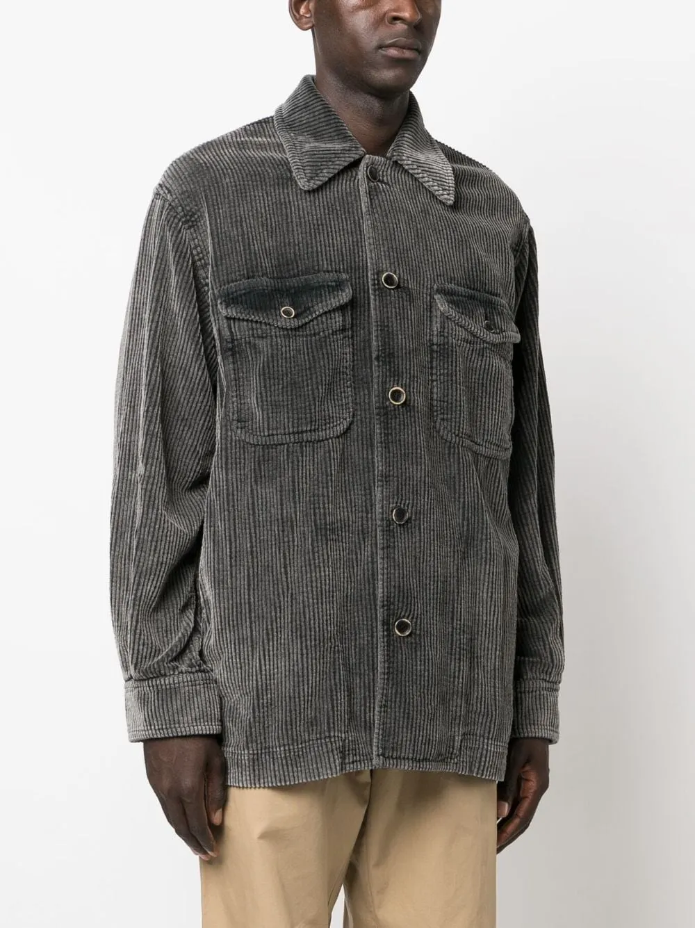giacca-camicia in velluto a coste