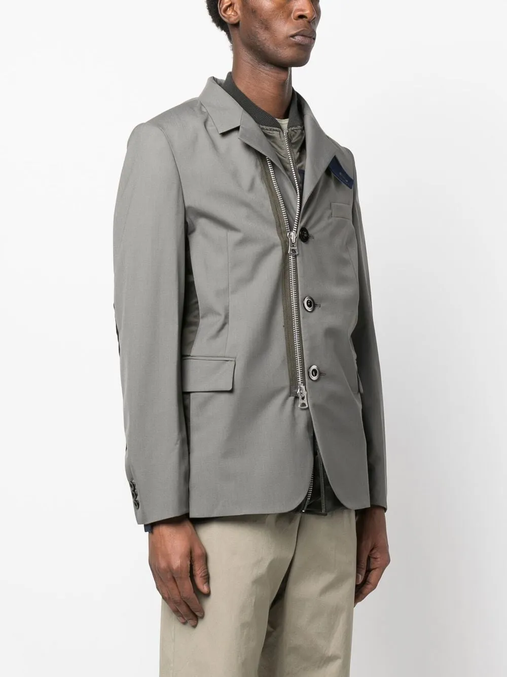 giacca sartoriale con inserti  in nylon