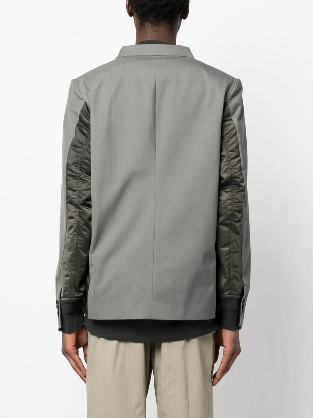 giacca sartoriale con inserti  in nylon