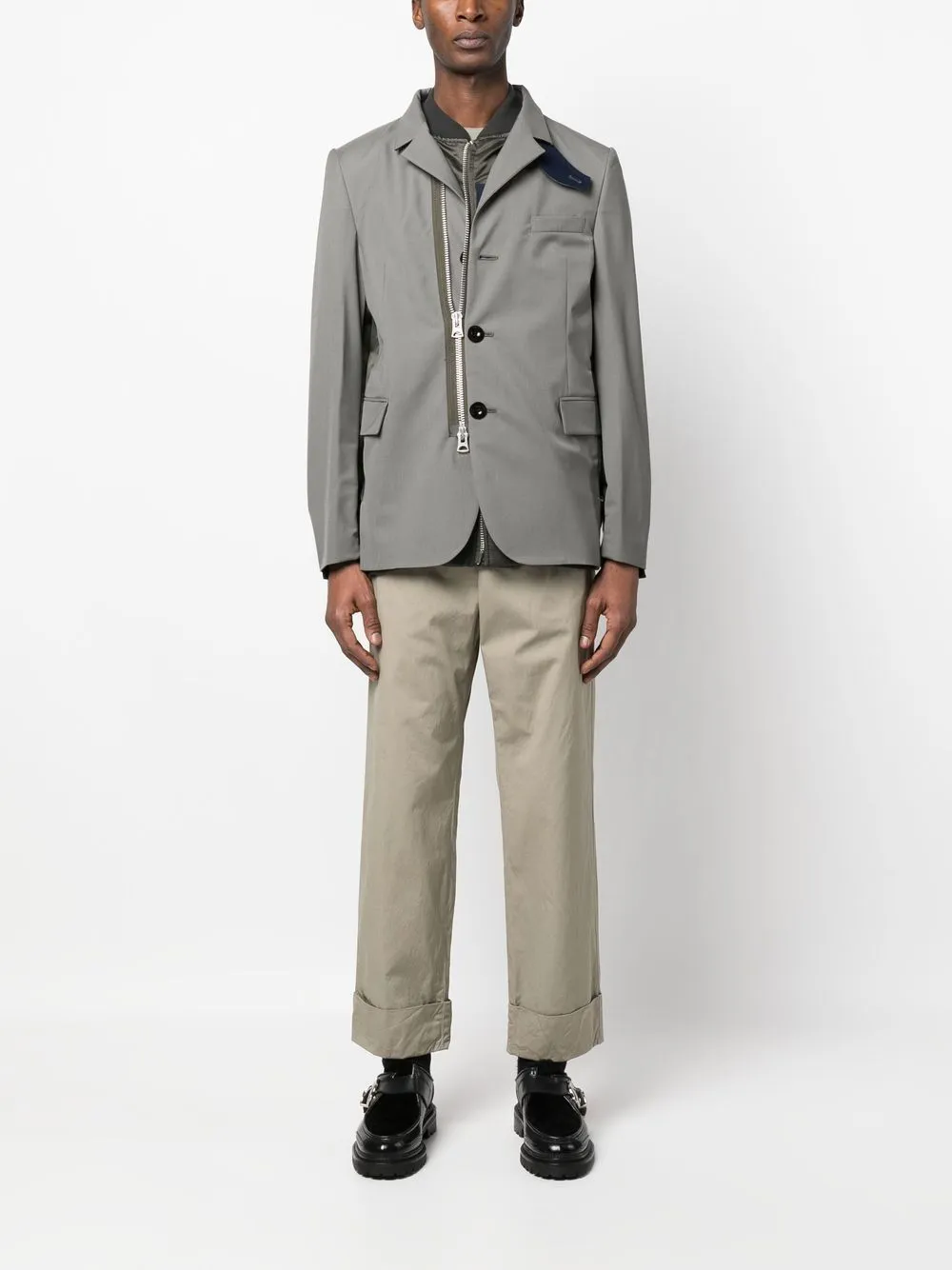 giacca sartoriale con inserti  in nylon