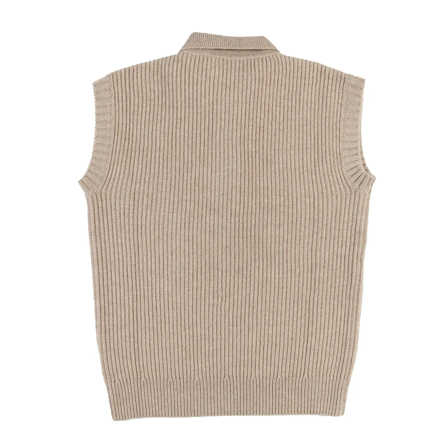 Gilet Cachemire Beige A Coste B. Cucinelli