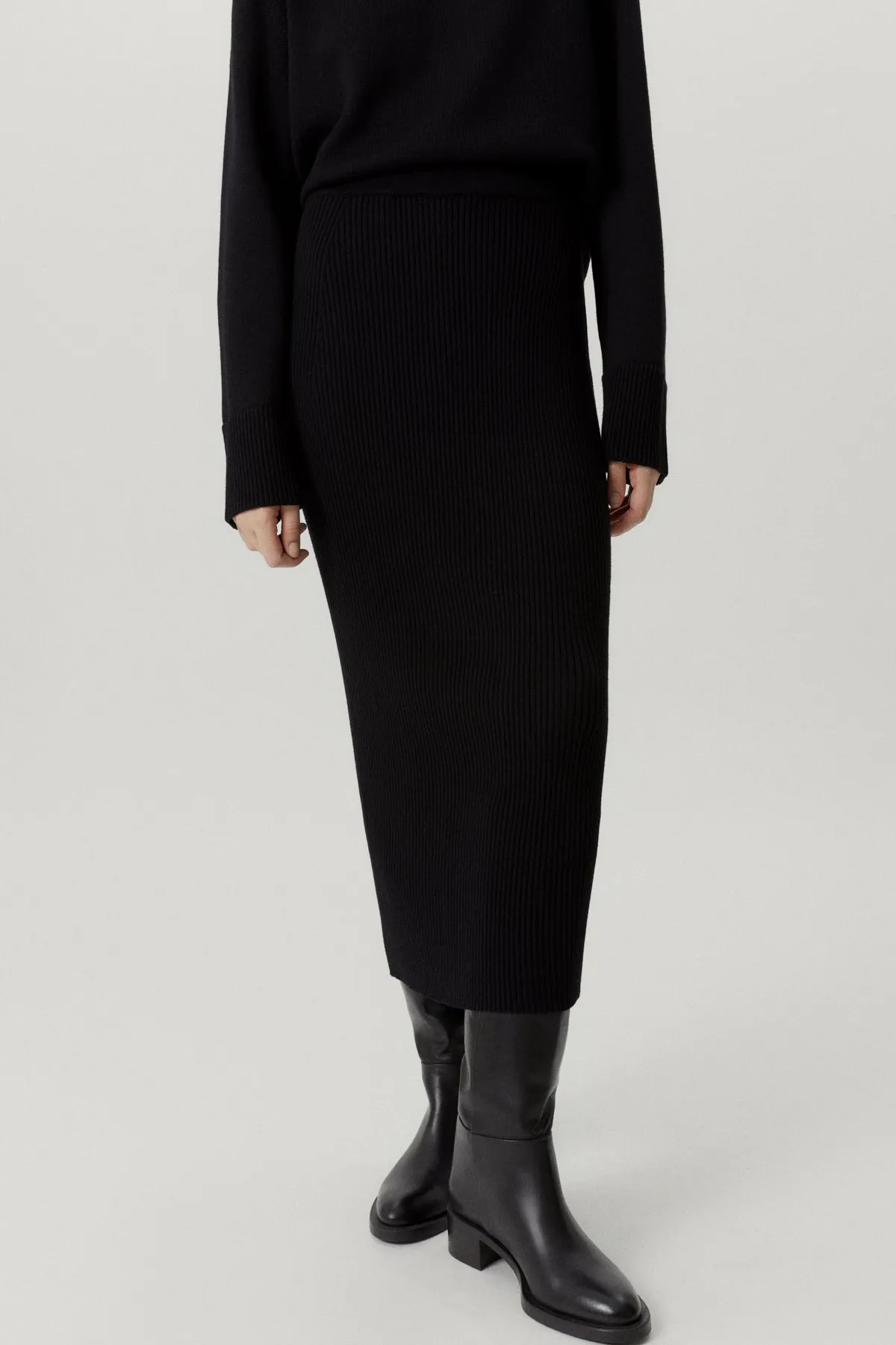 Gonna a Costine in lana merino