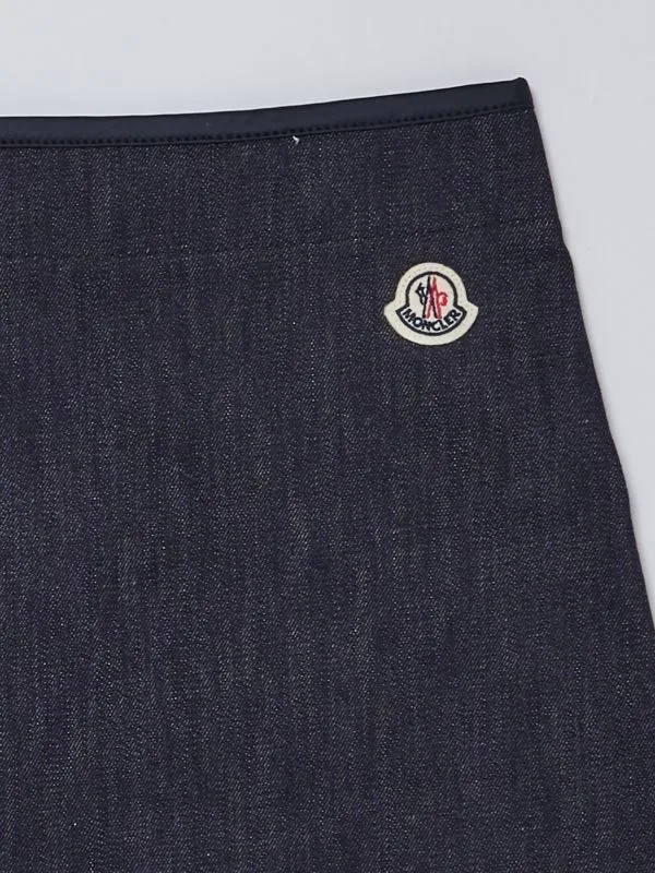 Gonna bambina Moncler in denim con bottoni Denim Scuro