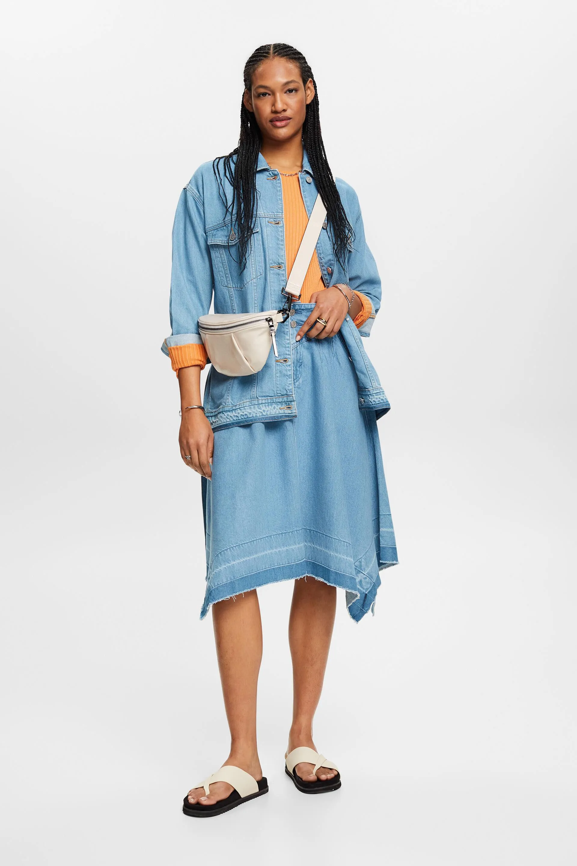 Gonna in denim asimmetrica