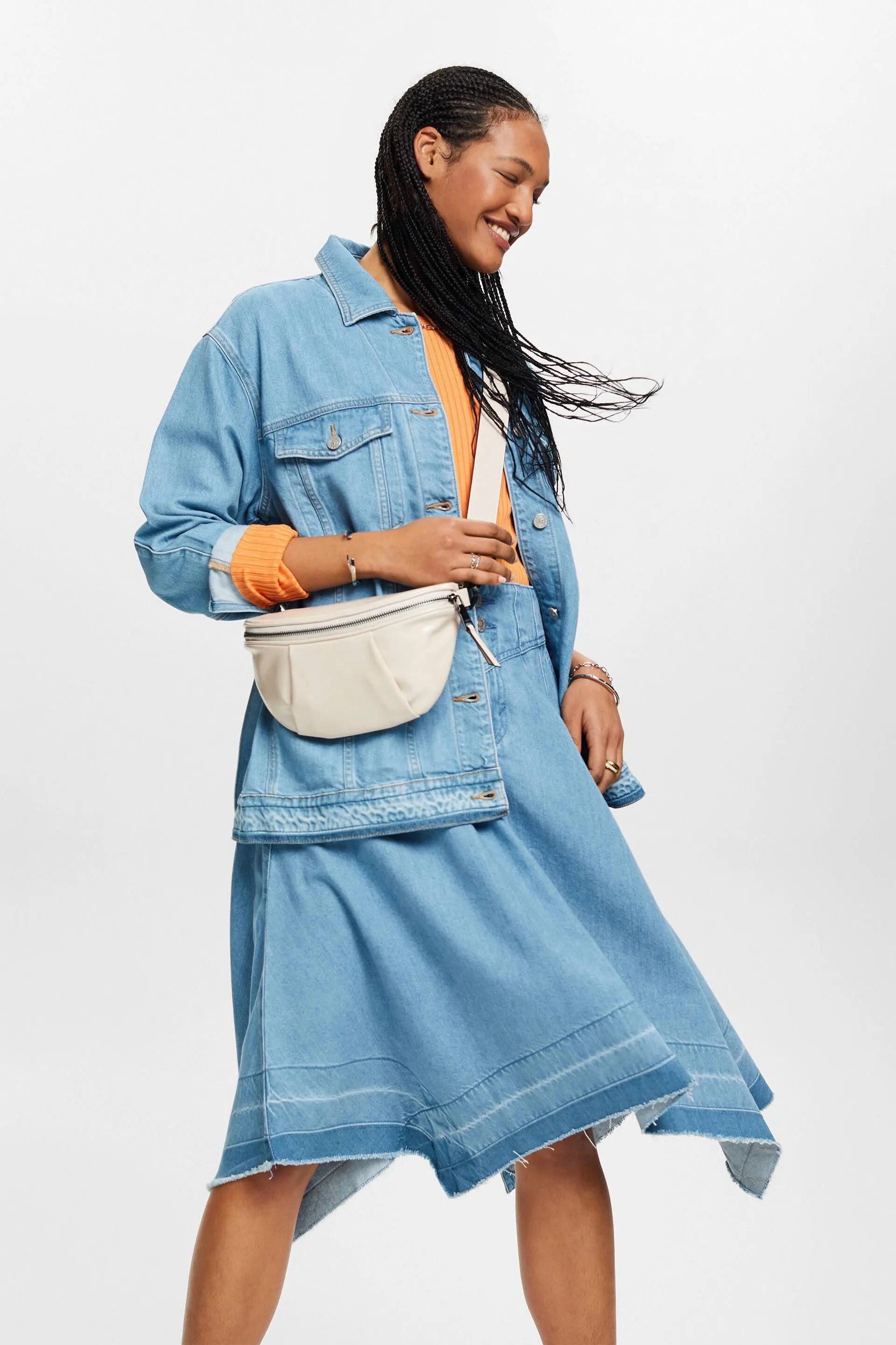 Gonna in denim asimmetrica