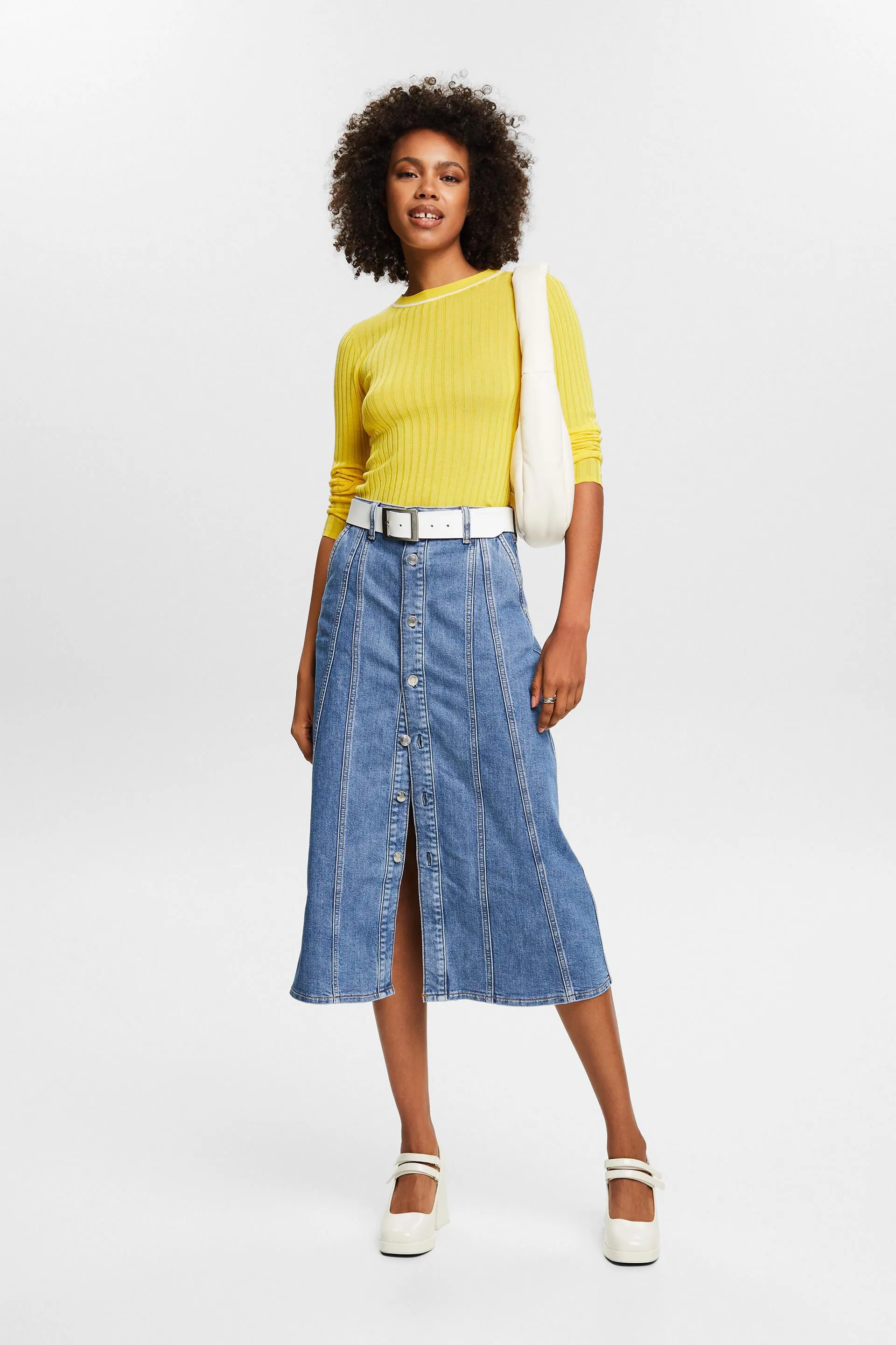 Gonna midi in denim