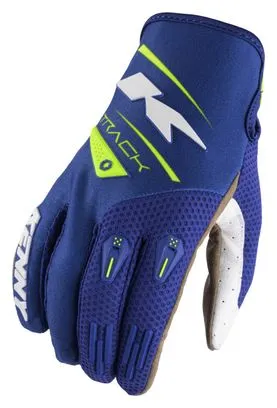 Guanti lunghi Kenny Track blu navy/giallo fluo