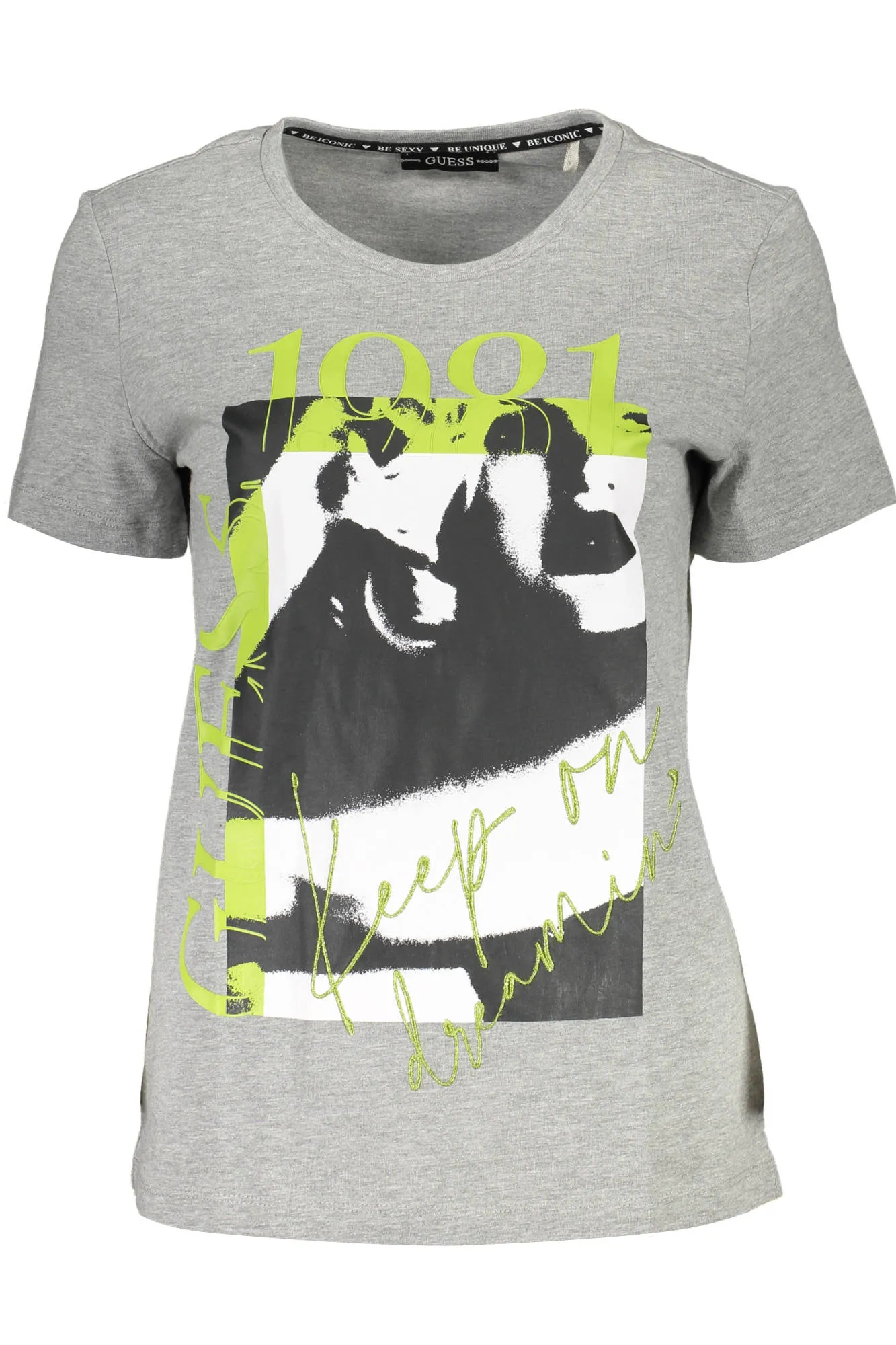 Guess Jeans t-shirt grigio stampa   