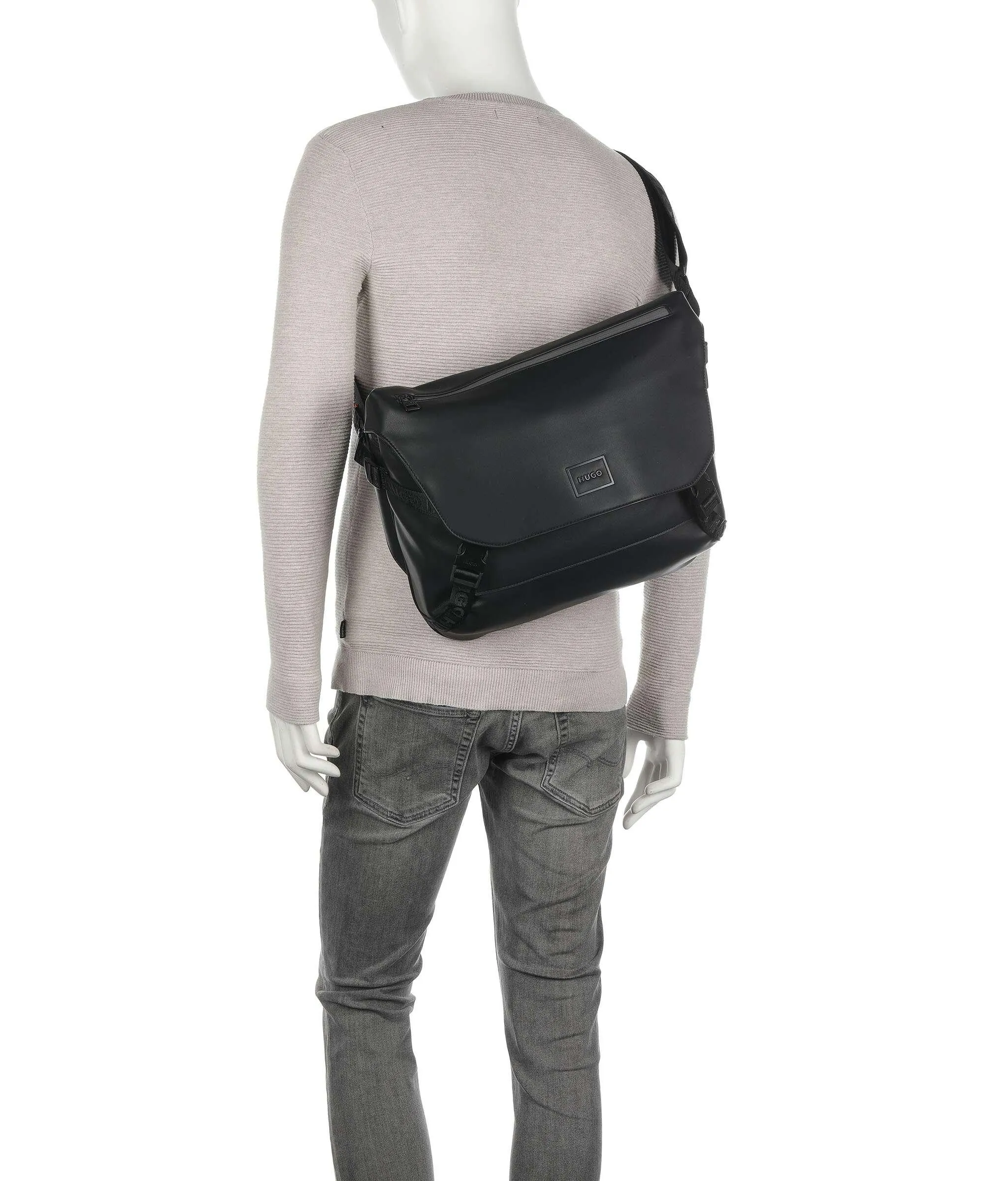 Hugo Elliott 2.0 Borsa messenger 13″ pelle sintetica nero  