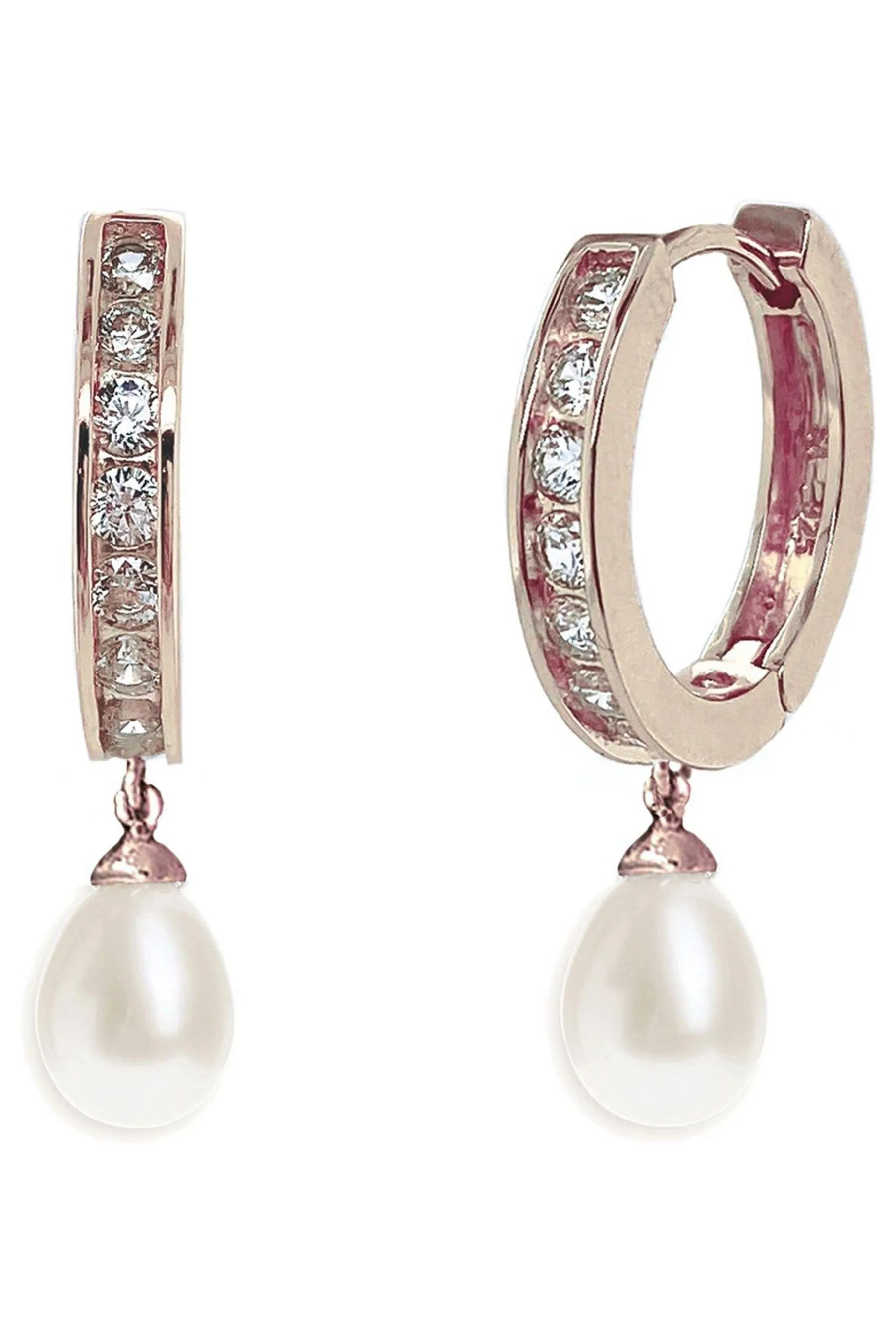 Ivory & Co - Canterbury - Orecchini a cerchio con perla e cristalli