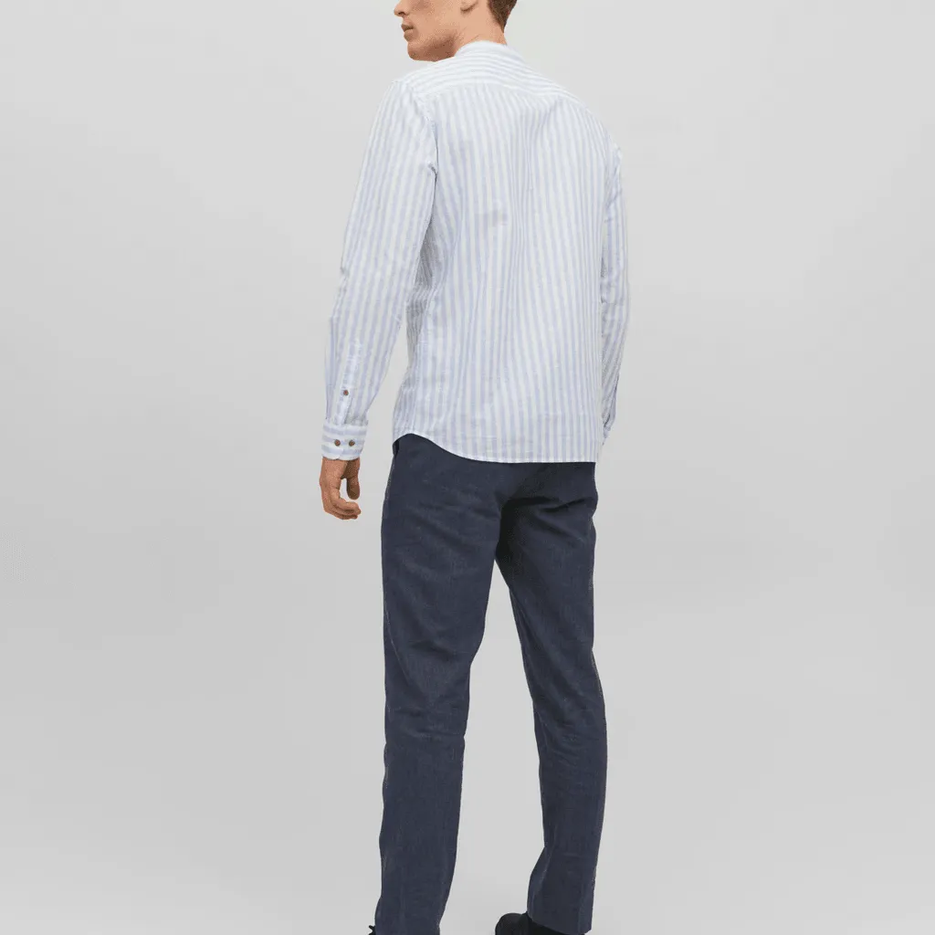 Jack & Jones Uomo Camicia Summer Half Celeste e Bianco 12196822