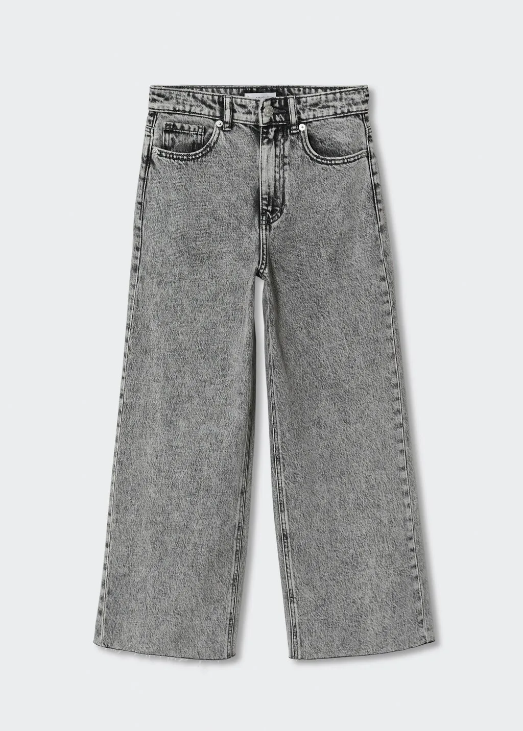 Jeans culotte bordo inferiore sfilacciato