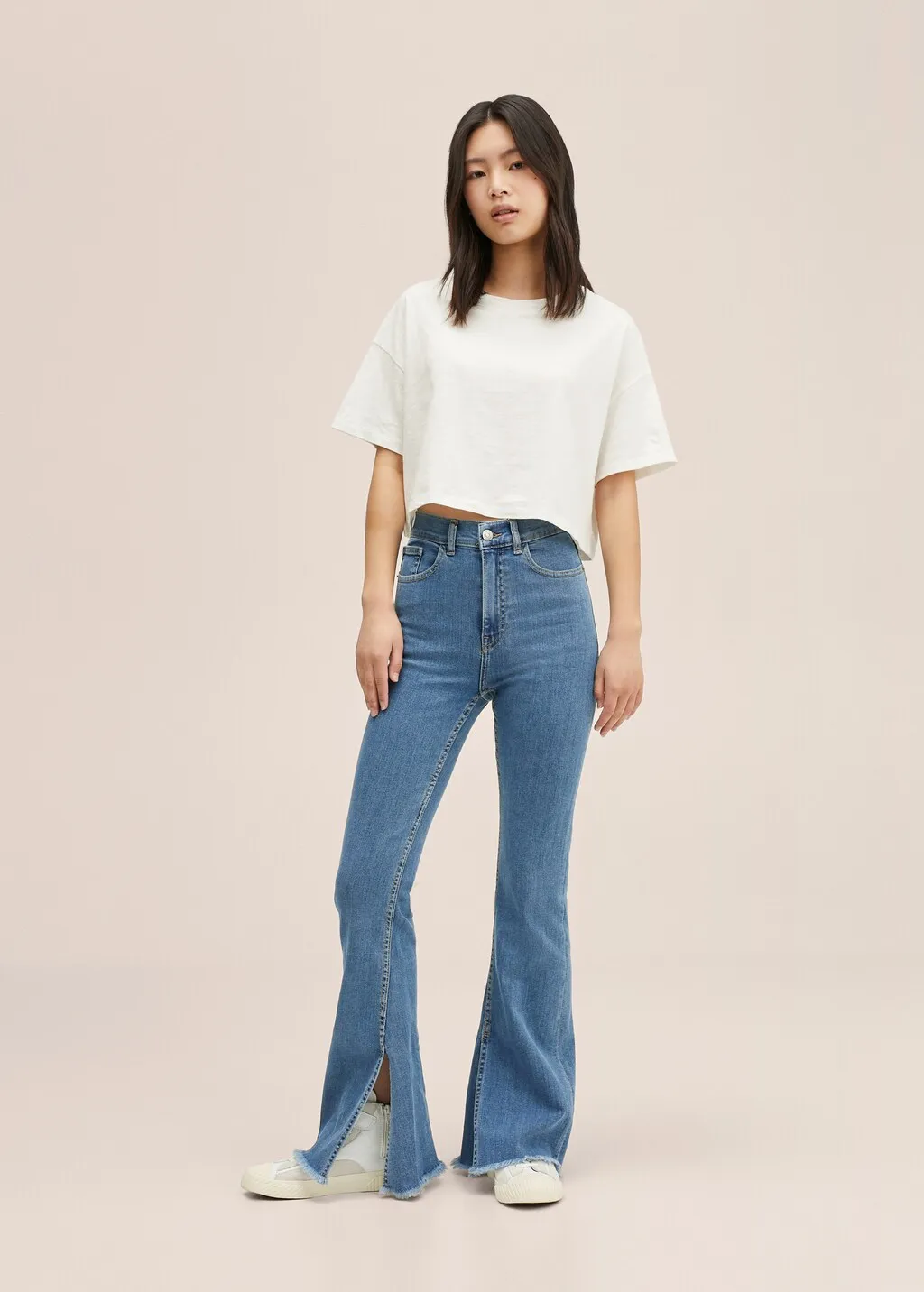 Jeans flare spacco