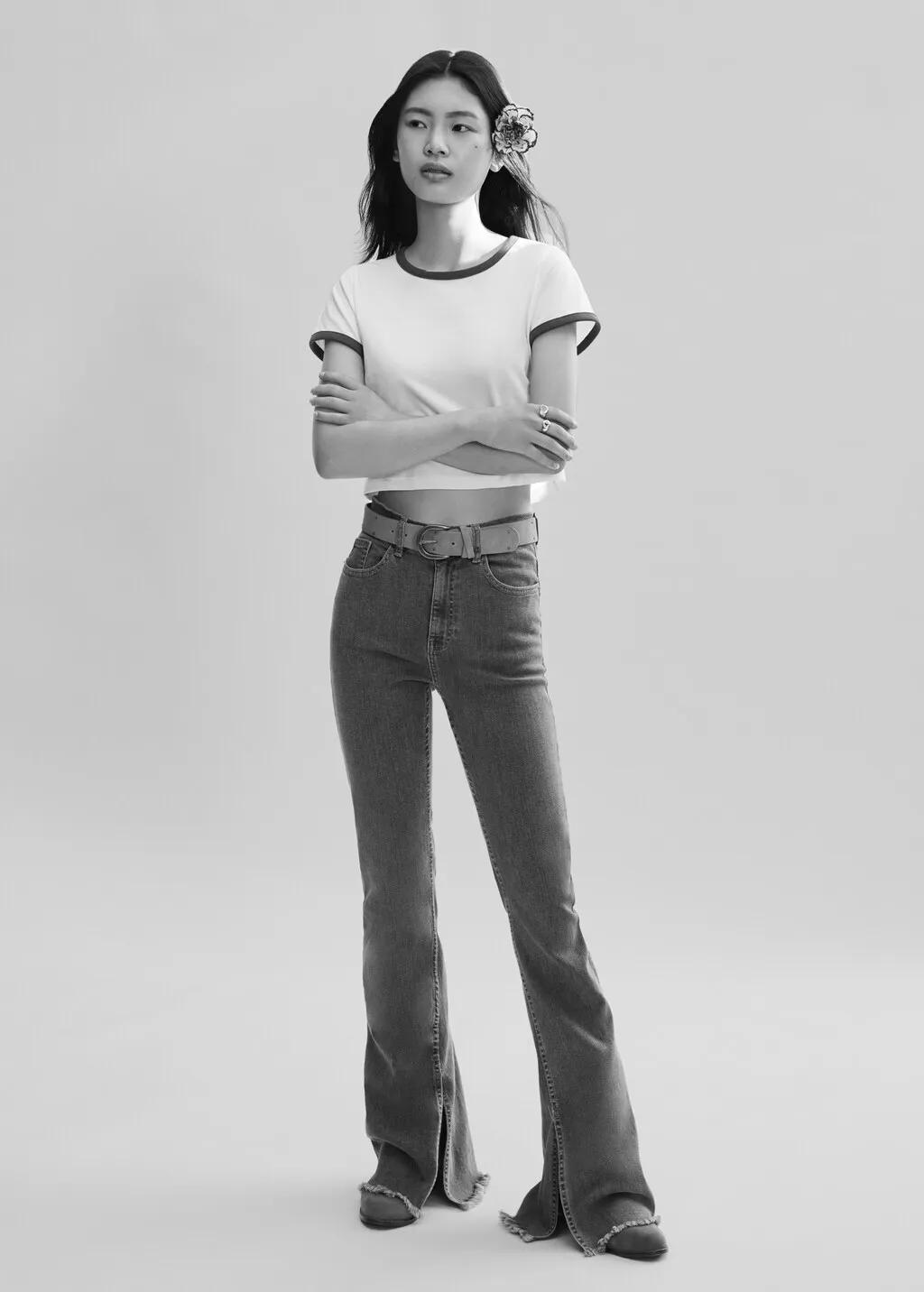 Jeans flare spacco