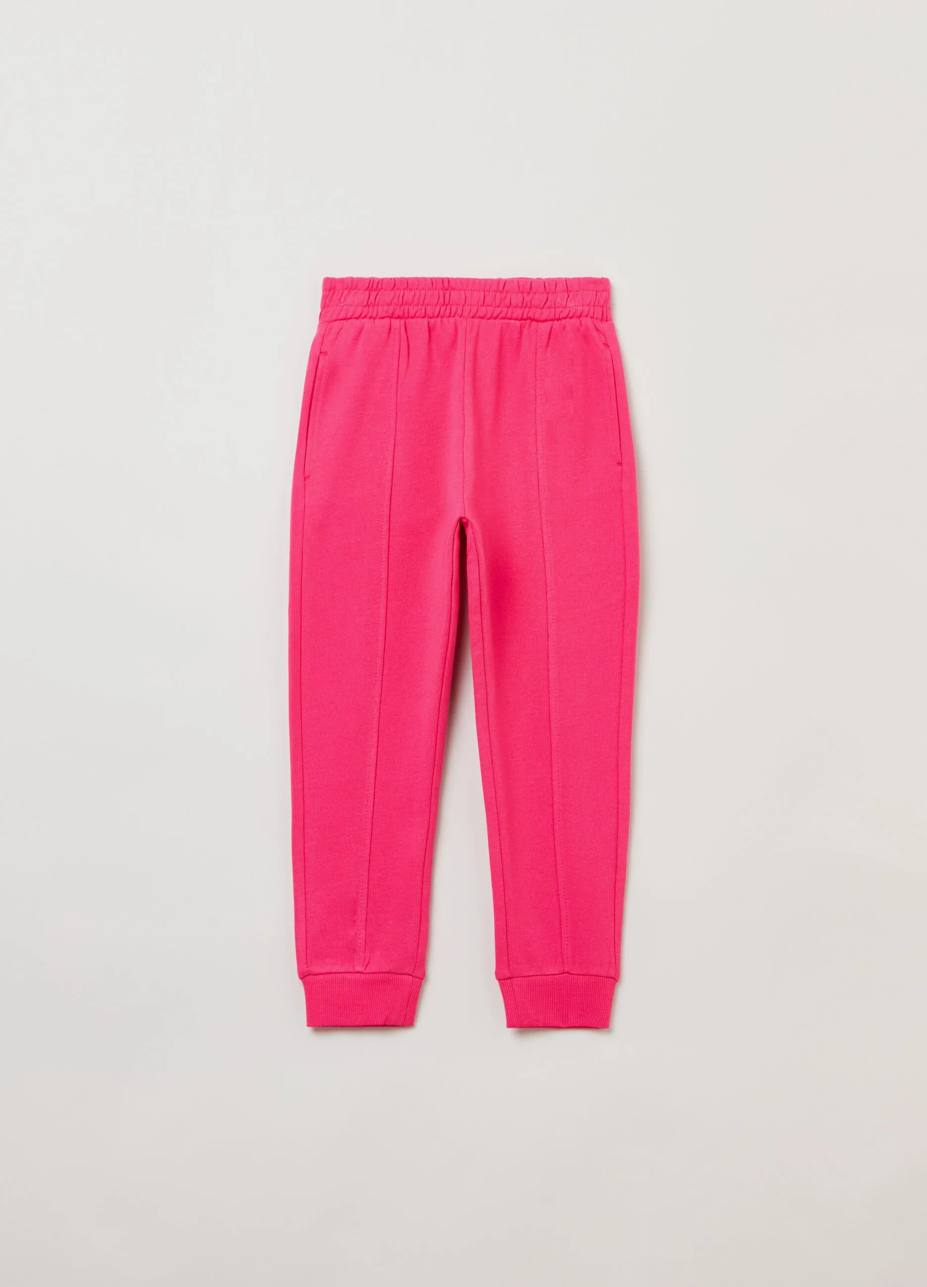 Joggers in felpa con cuciture in rilievo