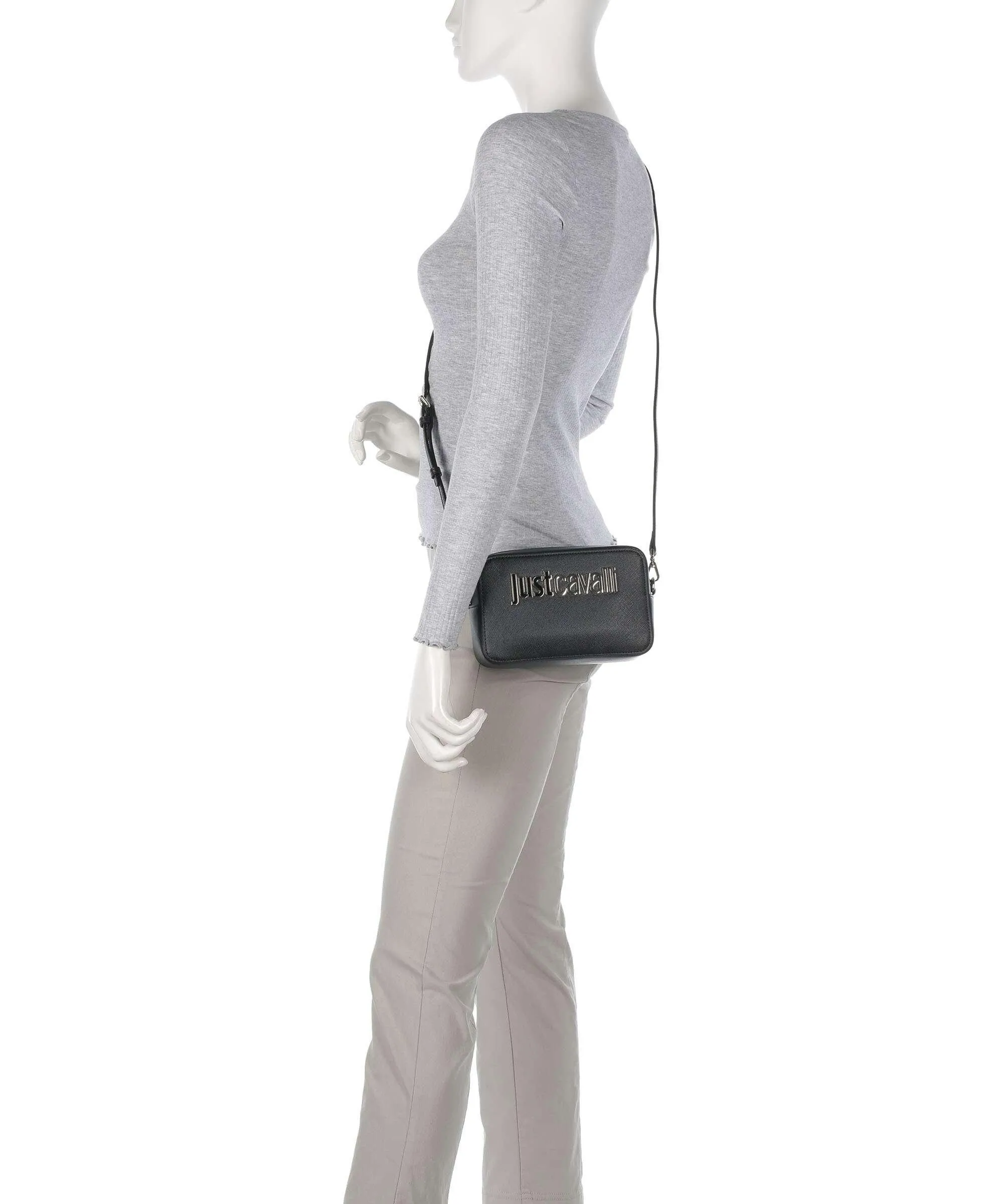  Just Cavalli Range B Style 8 Borsa a tracolla pelle sintetica nero  