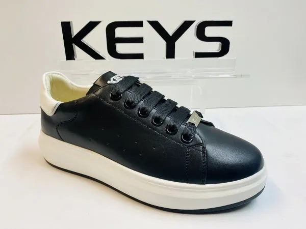 Keys 8304 sneakers donna nero con accessorio argento