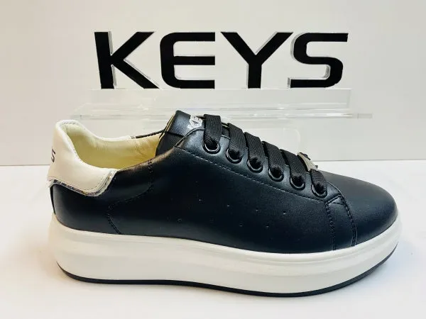 Keys 8304 sneakers donna nero con accessorio argento
