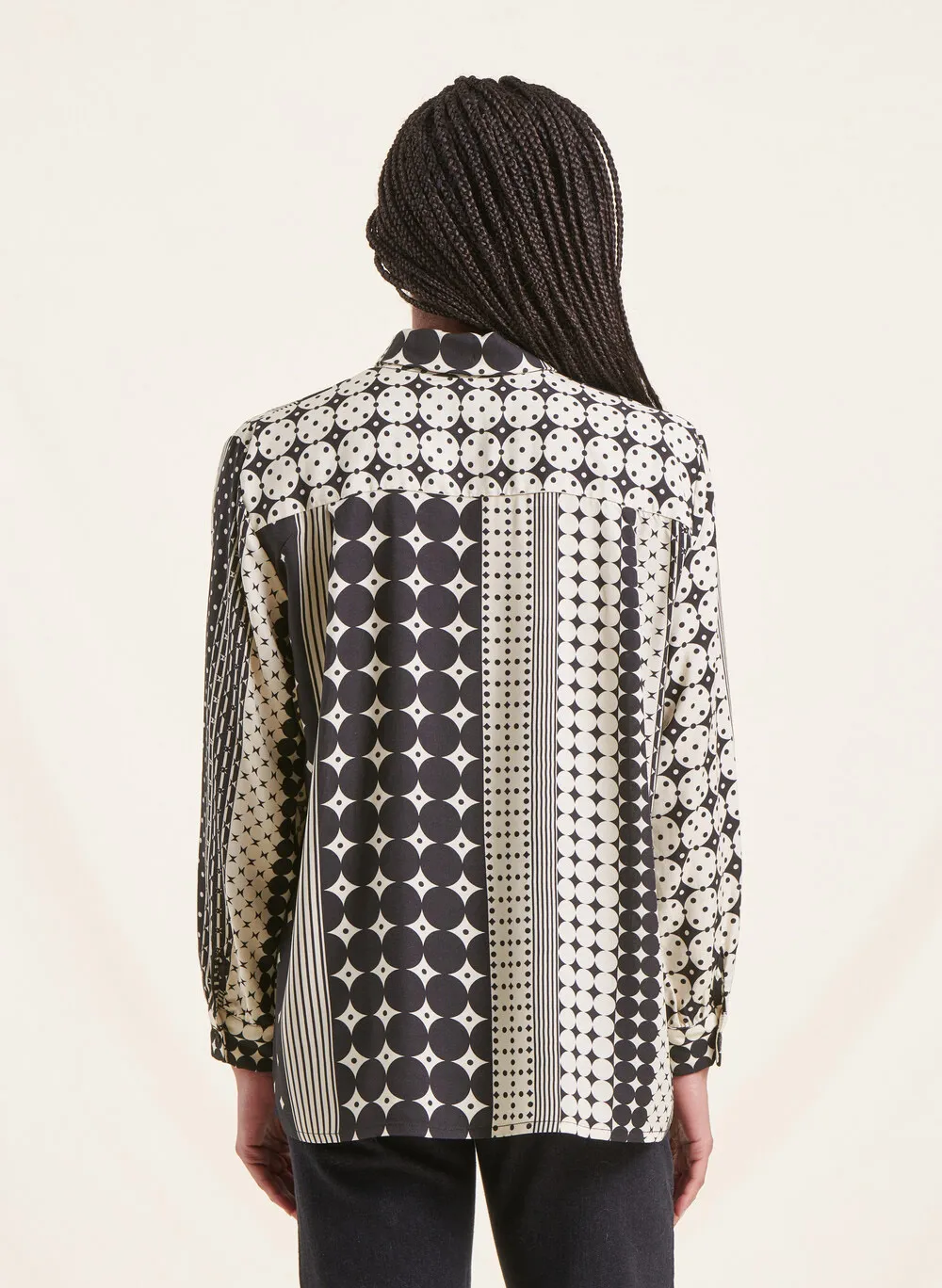  LA FEE MARABOUTEE   Camicia dritta in viscosa stampata | Nero