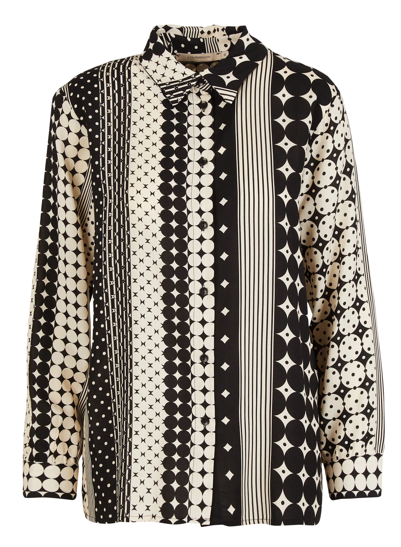  LA FEE MARABOUTEE   Camicia dritta in viscosa stampata | Nero