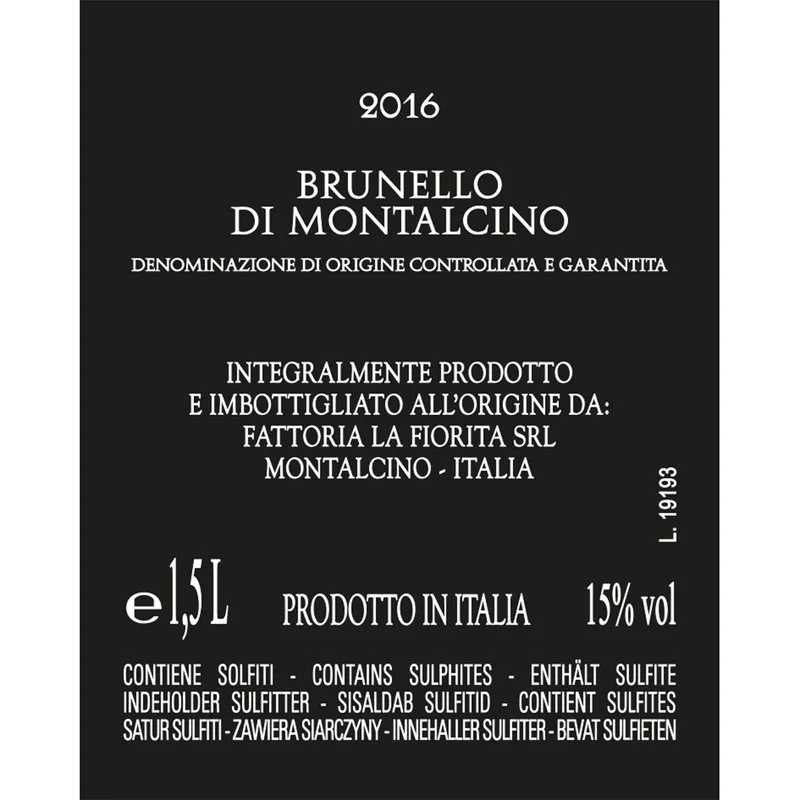 La Fiorita 1 bottiglia Magnum - Brunello di Montalcino DOCG 2016