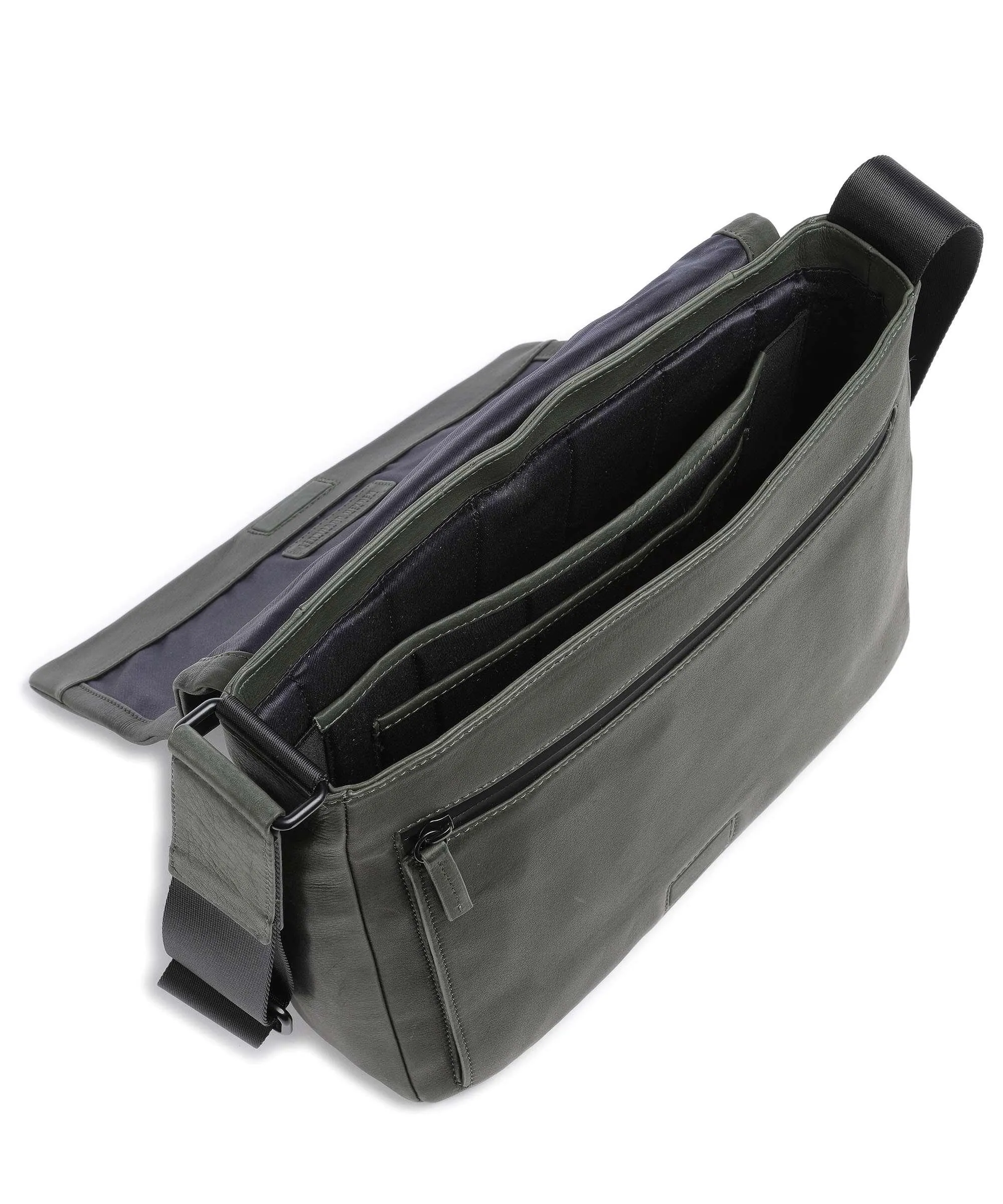  Leonhard Heyden Den Haag Borsa a spalla 11″ pelle bovina verde-oliva  