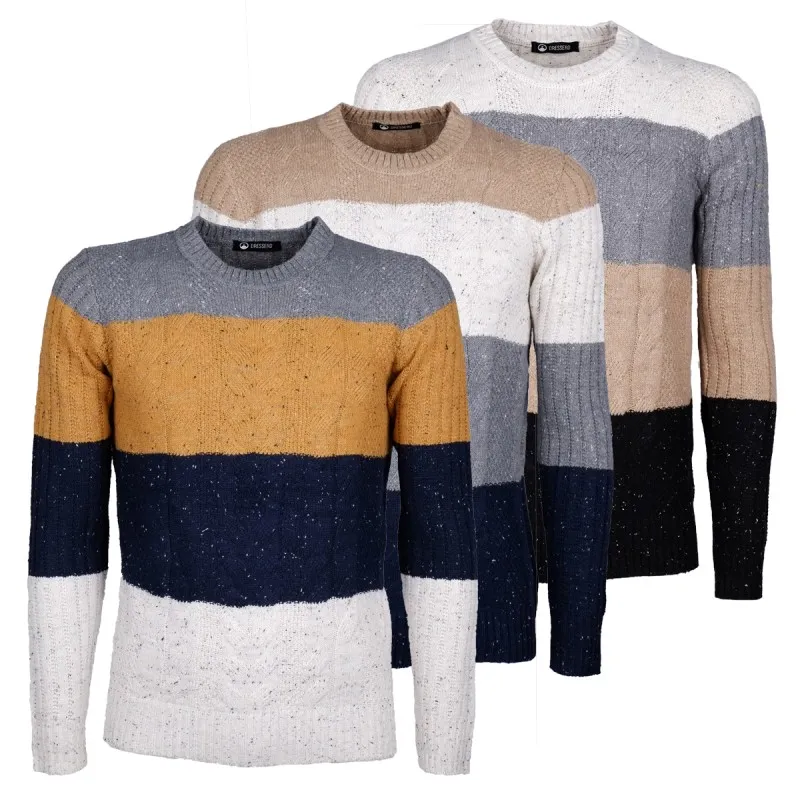 Maglia Uomo Girocollo invernale Maglione fantasia Dresserd