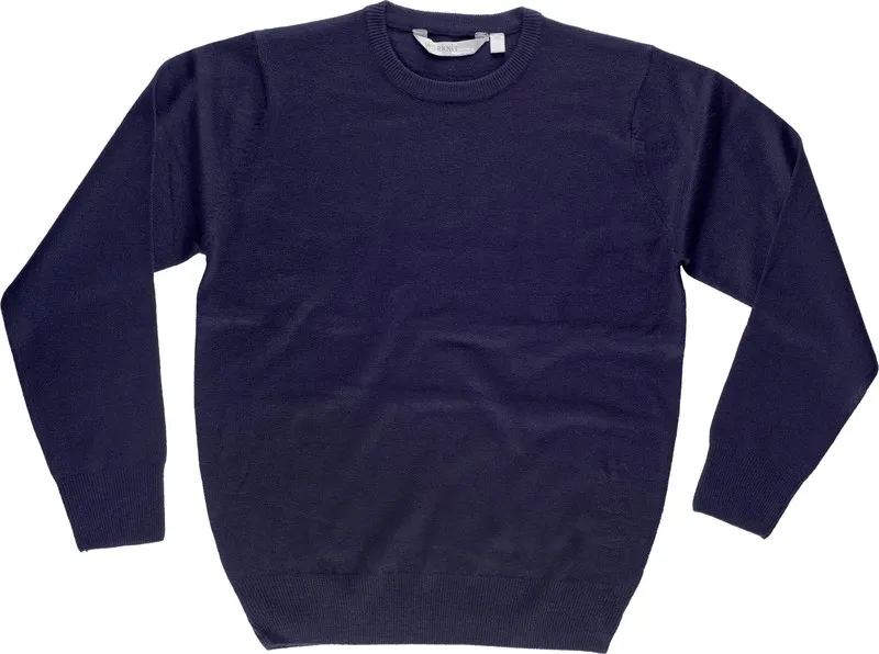 Maglione a maglia fine, girocollo blu scuro