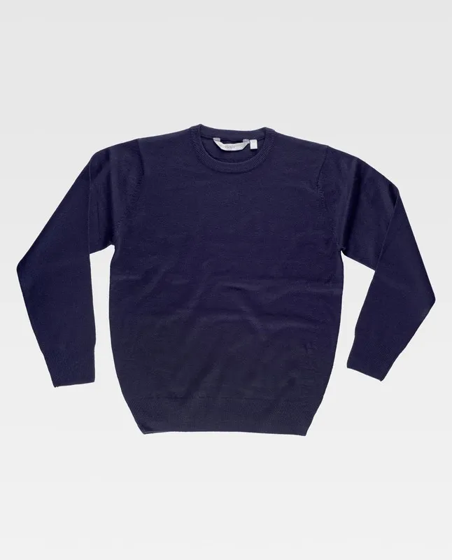 Maglione a maglia fine, girocollo blu scuro